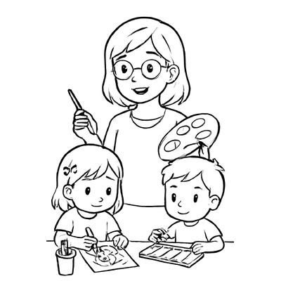 Teacher Coloring Pages for Kids – Printable Teacher Coloring PDF