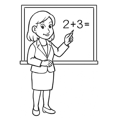 Teacher Coloring Pages for Kids – Printable Teacher Coloring PDF