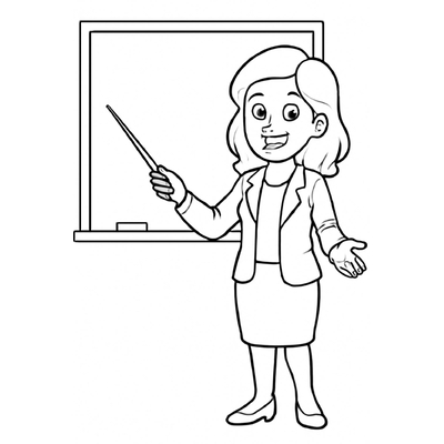 Teacher Coloring Pages for Kids – Printable Teacher Coloring PDF