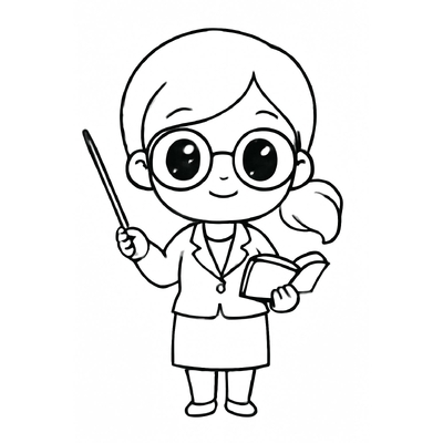 Teacher Coloring Pages for Kids – Printable Teacher Coloring PDF