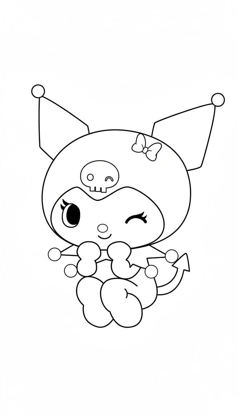 Kuromi blowing soap bubbles