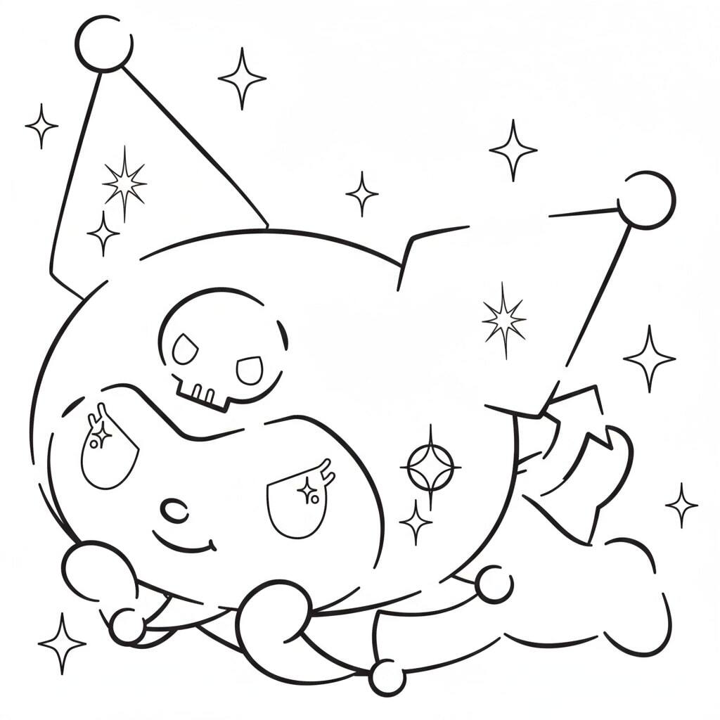 Kuromi performing a lively lion dance