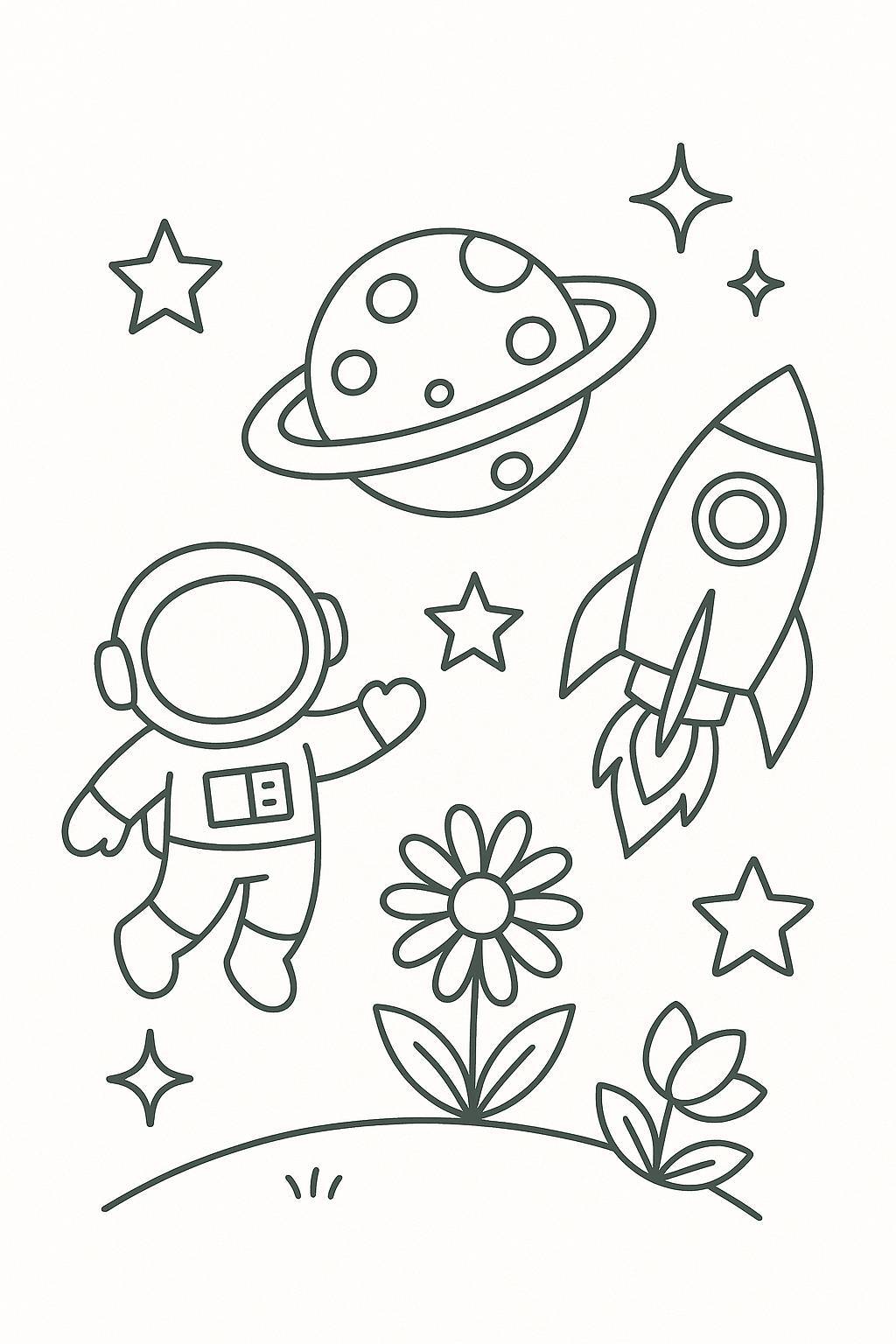 Space Coloring Page
