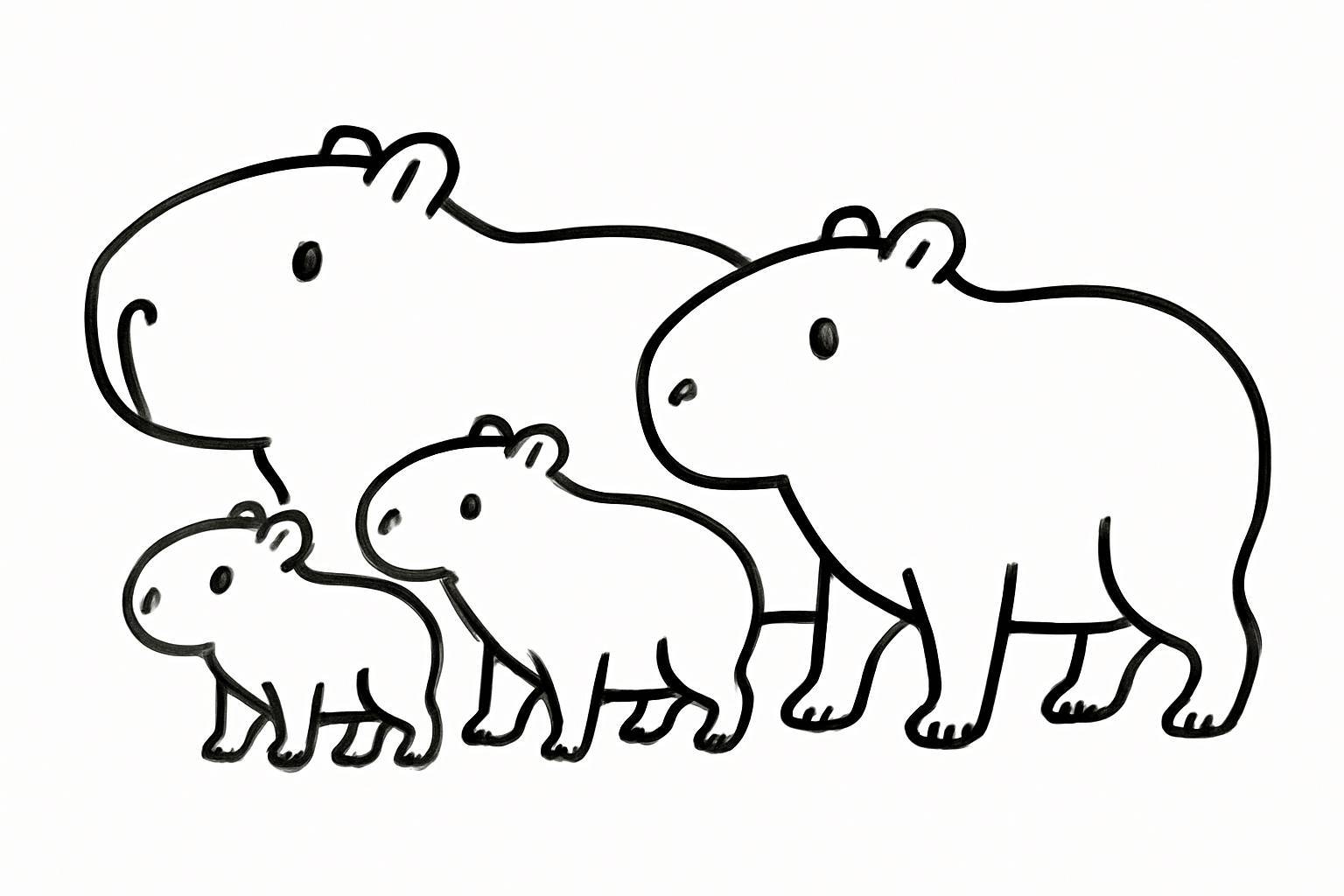 Capybara Family