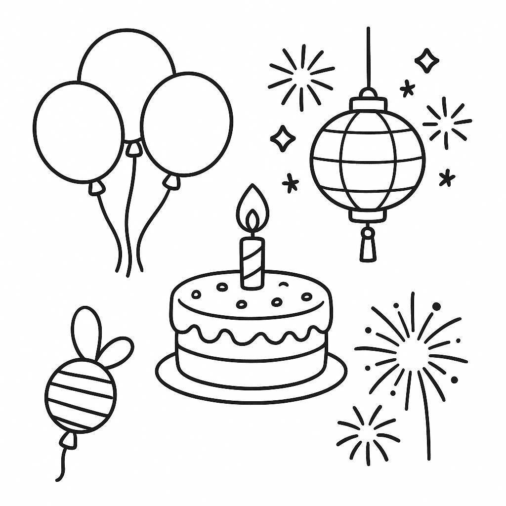 Cute Festival Coloring Pages
