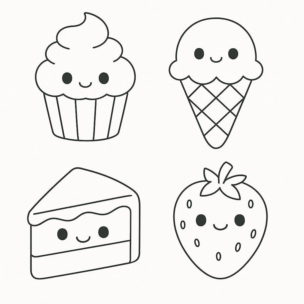 Cute Food Coloring Pages