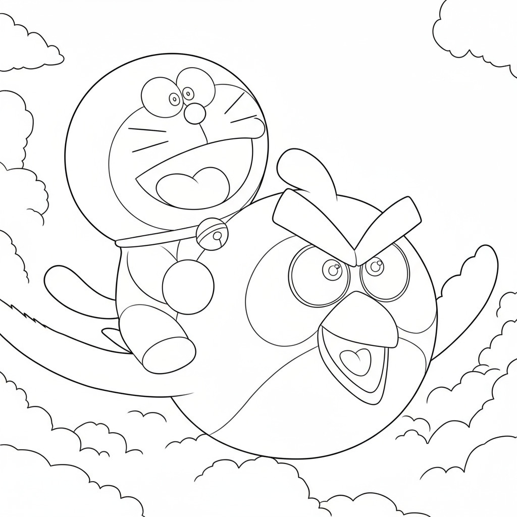 Doraemon Throwing Snowballs