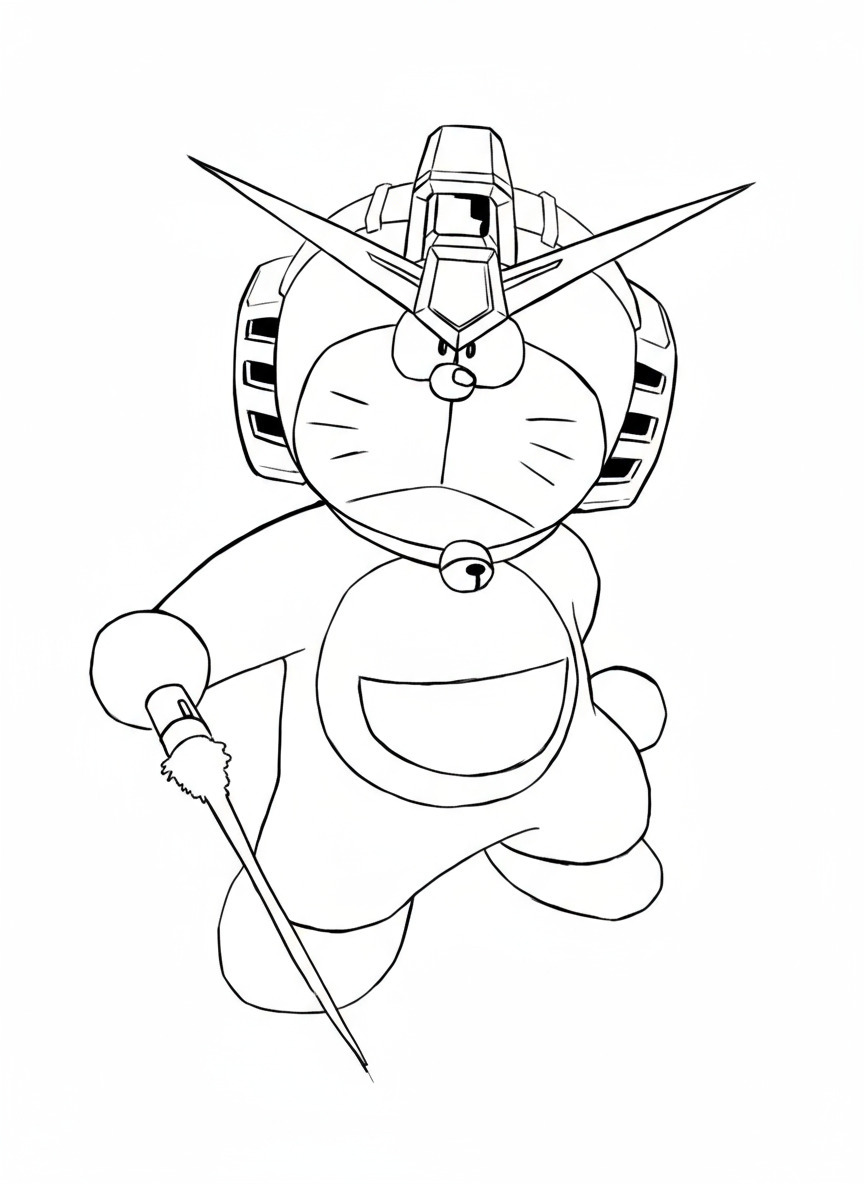Doraemon with his bamboo-copter