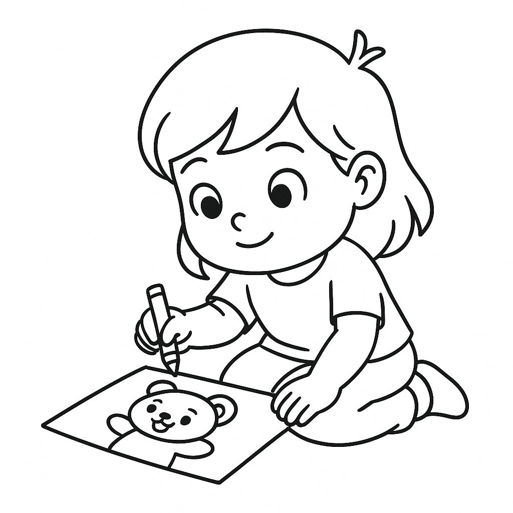 Kids’ Cartoon Character Coloring Practice