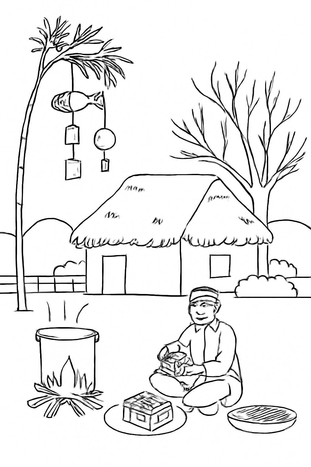 Tet Landscape Coloring Pages