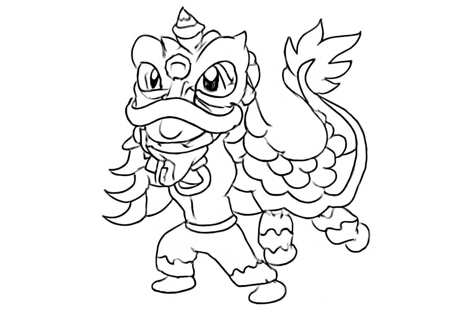Lion–Unicorn–Dragon Coloring Pages