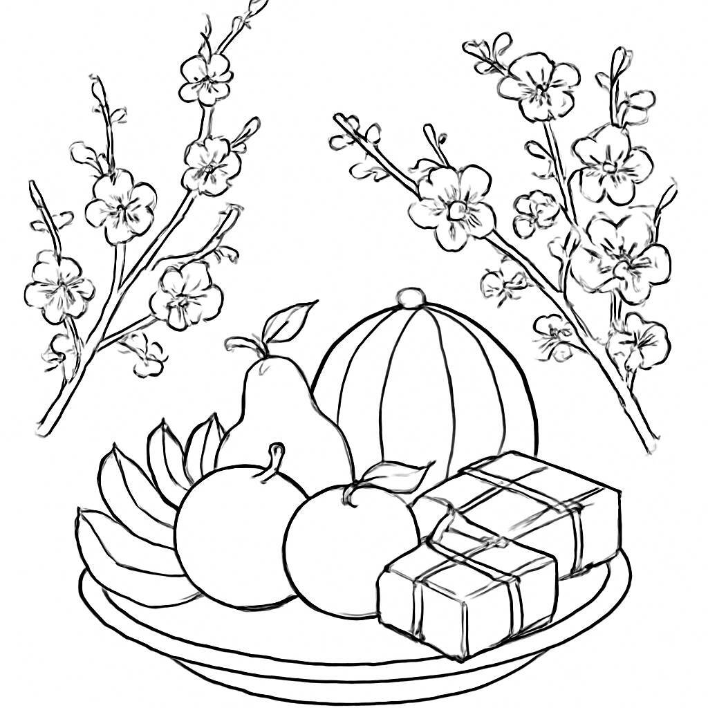 Traditional Tet Coloring Pages