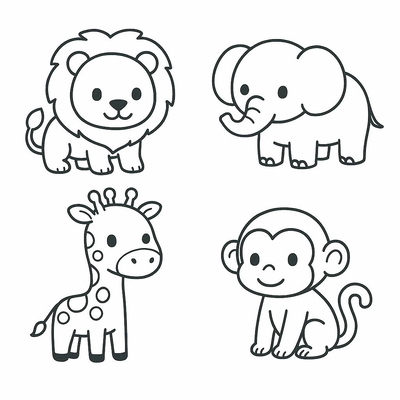 Animal Coloring Pages for 3-Year-Olds – Free PDF Download