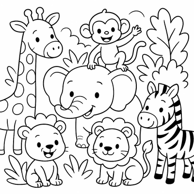Animal Coloring Pages for Kids – Free PDF Download