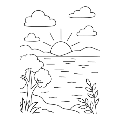 Beautiful Nature Landscape Coloring Pages Kids Will Love