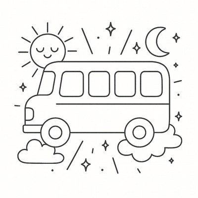 Bus Coloring Pages for Kids 2026 - PDF Coloring Sheets