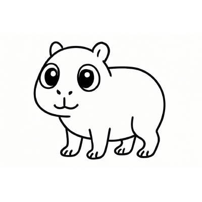 Cute Capybara Coloring Pages for Kids – Free PDF Download