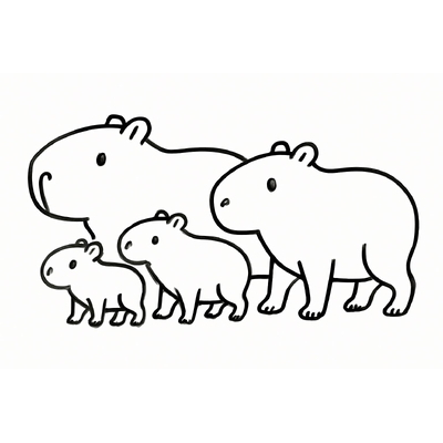 Cute Capybara Coloring Pages for Kids – Free PDF Download