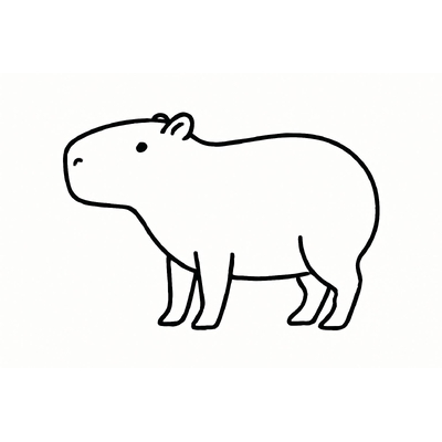 Cute Capybara Coloring Pages for Kids – Free PDF Download