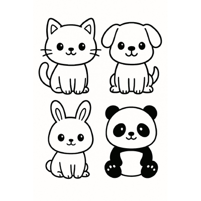 Cute Coloring Pages for Kids – Adorable Printable PDF Sheets