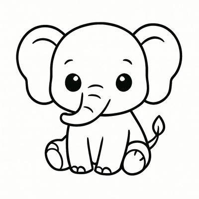 Elephant Coloring Pages for Kids – Cute Printable PDF Sheets