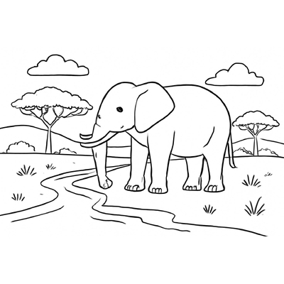 Elephant Coloring Pages for Kids – Cute Printable PDF Sheets