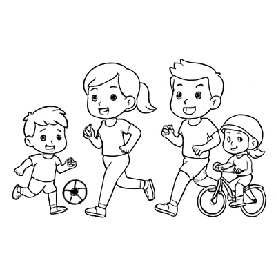 Happy Family Coloring Pages for Kids