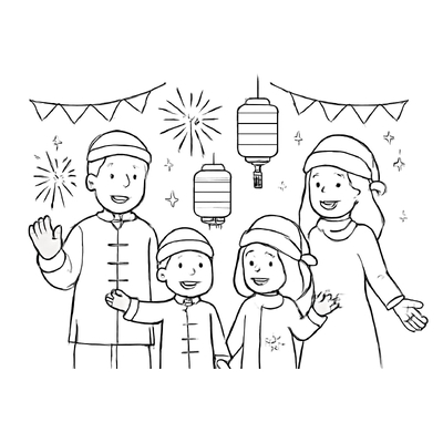Happy Family Coloring Pages for Kids