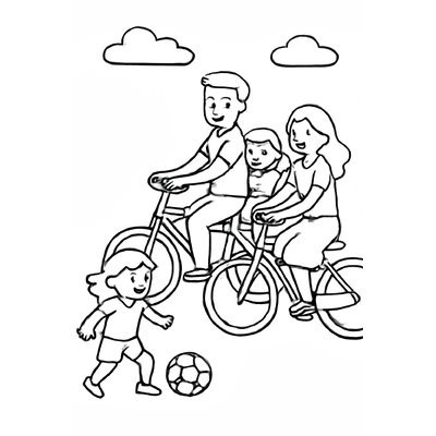 Happy Family Coloring Pages for Kids