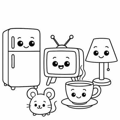 Household Items Coloring Pages for Kids 2026 - PDF