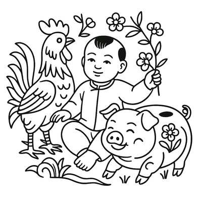 Lunar New Year Coloring Pages 2026 – Fun and Festive Designs for Kids