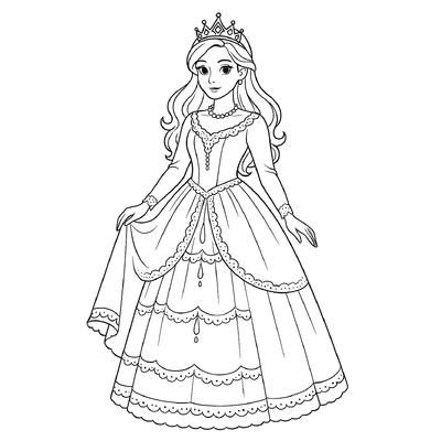 Princess Coloring Pages for Kids – Beautiful and Adorable Designs