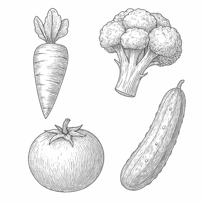 Vegetable Coloring Pages for Kids 2026 - PDF Coloring Sheets