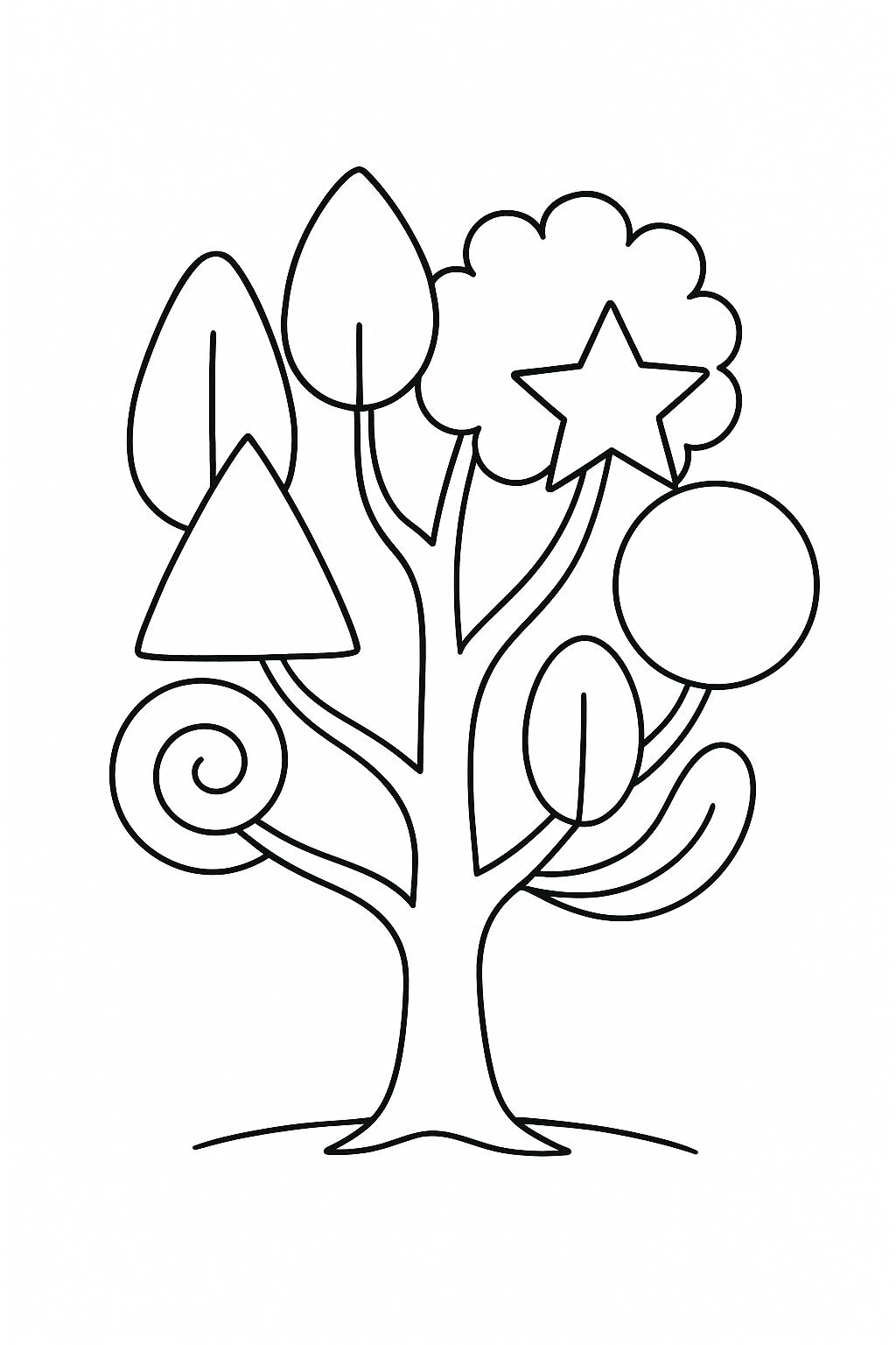 Green Tree Coloring Pages for Kids 2026 | Easy PDF Download