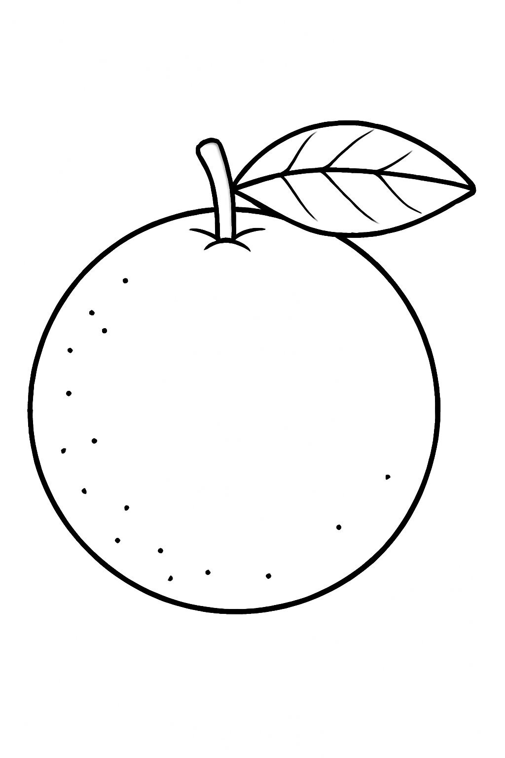 Orange with Leaf