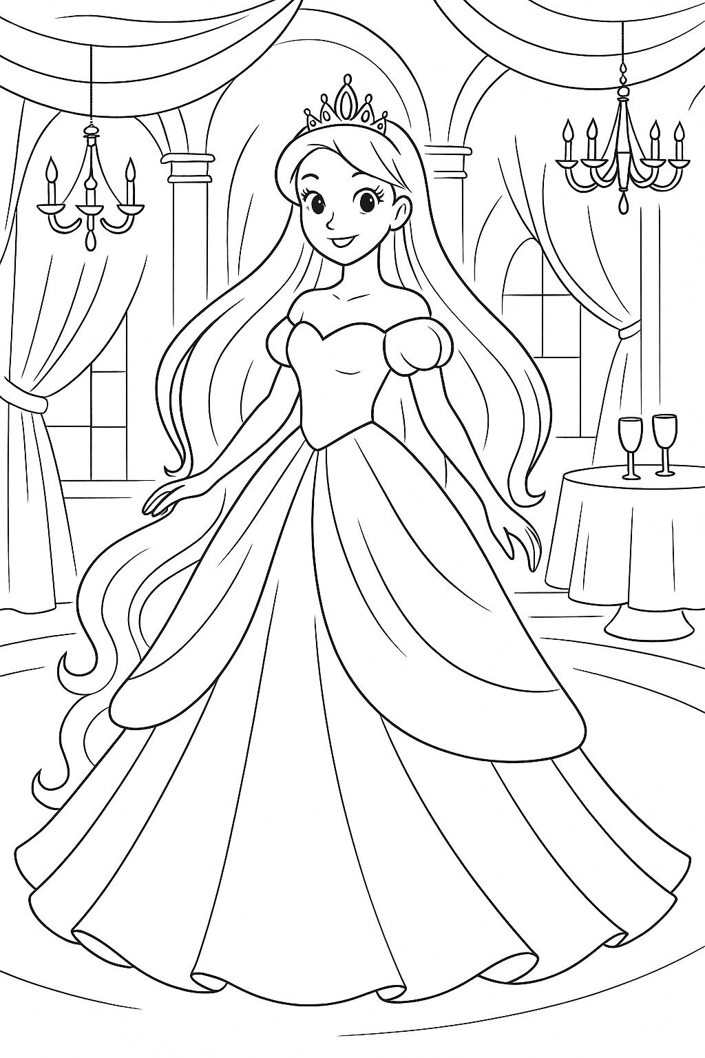 Ballroom Princess with Cloud-like Hair
