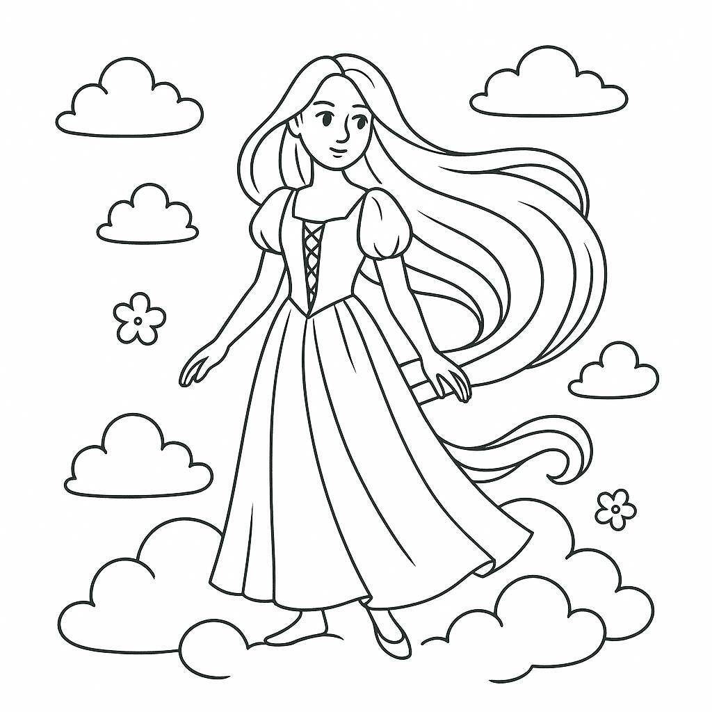 Rapunzel Coloring Pages for Kids 2026 - Princess Coloring PDF