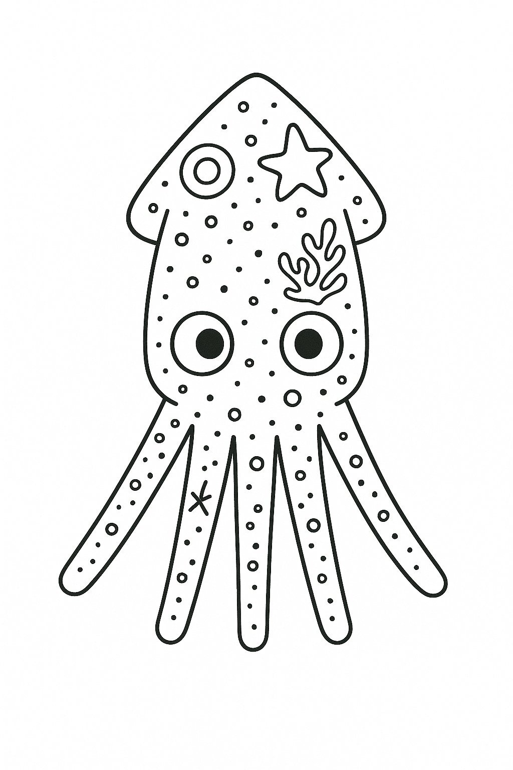 Squid Coloring Pages for Kids – Download PDF 2026