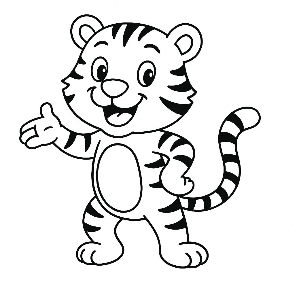 Playful Cartoon Tiger