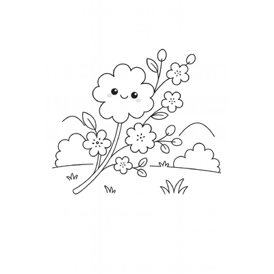 Apricot Blossom Coloring Pages for Kids 2026 - Cute and Fun