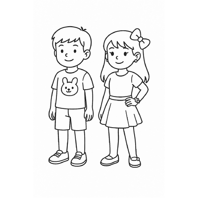 Boy and Girl Outfit Coloring Pages for Kids 2026