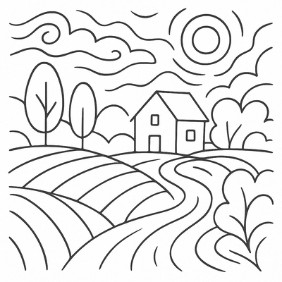 Countryside Coloring Pages for Kids 2026