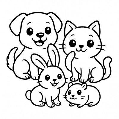 Family Pets Coloring Pages for Kids 2026 - PDF