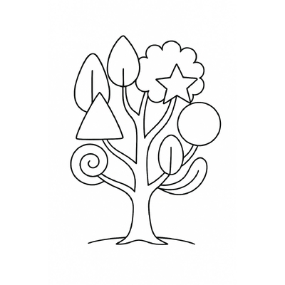 Green Tree Coloring Pages for Kids 2026 | Easy PDF Download