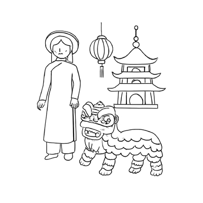 Lunar New Year in My Hometown Coloring Pages for Kids 2026 | Free PDF Download