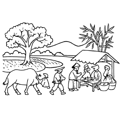 Lunar New Year in My Hometown Coloring Pages for Kids 2026 | Free PDF Download