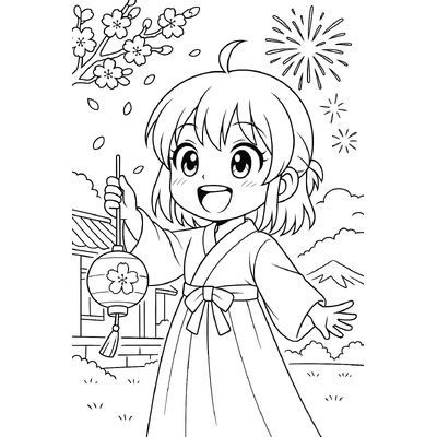 Lunar New Year in My Hometown Coloring Pages for Kids 2026 | Free PDF Download
