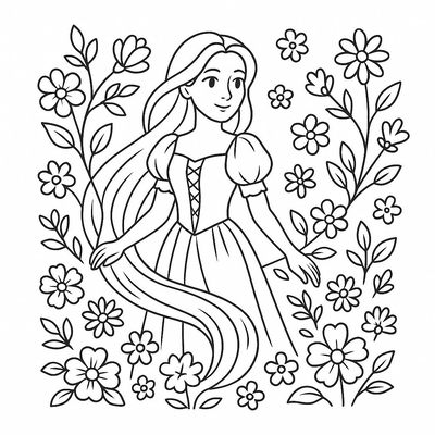 Rapunzel Coloring Pages for Kids 2026 - Princess Coloring PDF