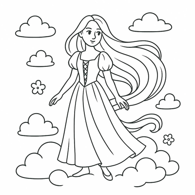 Rapunzel Coloring Pages for Kids 2026 - Princess Coloring PDF