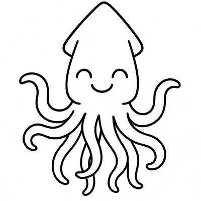 Squid Coloring Pages for Kids – Download PDF 2026